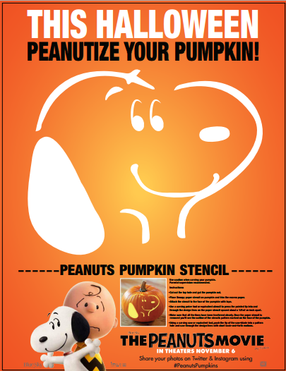 the peanuts movie pumpkin patch locations and free snoopy pumpkin stencil peanutsmovie 6