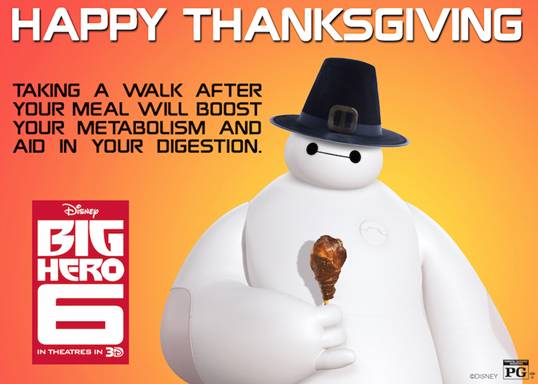 Happy Thanksgiving and New Activity Sheets From Big Hero 6  #MeetBaymax #BigHero6