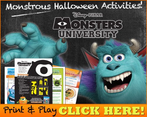 Monsters Univeristy Mike and Sulley Monstrous Halloween Activities 2