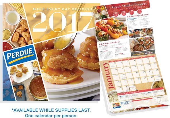 Free 2017 Recipe Calendar from Purdue